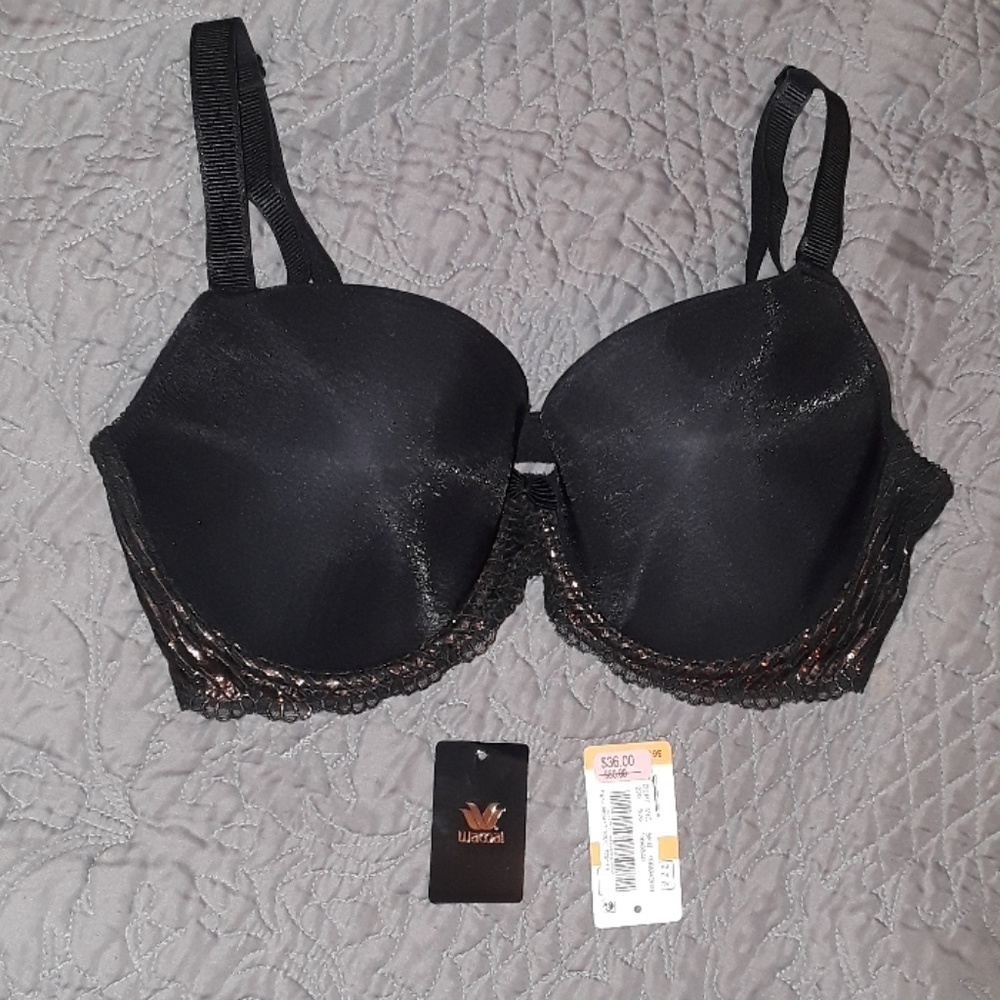 Wacoal 36dd, blk and Gold bra